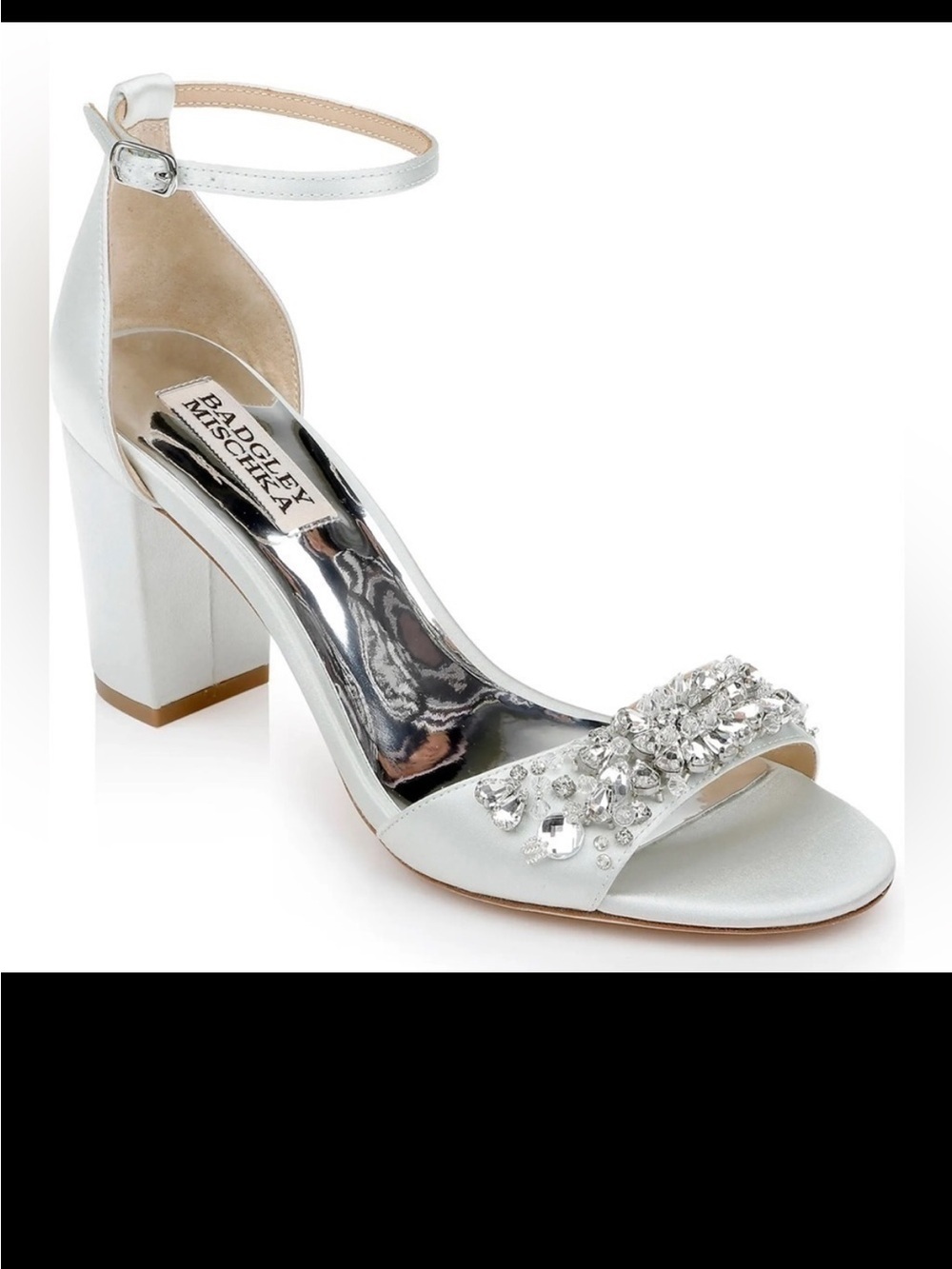 New Badgley Mischka Tempest Embellished Block-Heel Sandal